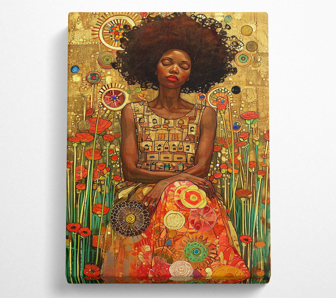  A Canvas Print of African Woman Poppy Fields Canvas Print