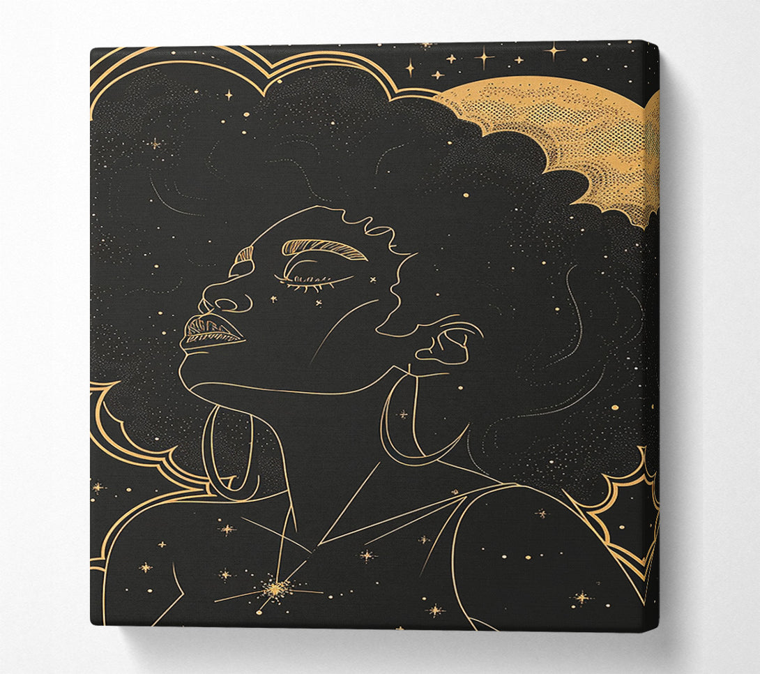  A Canvas Print of Afro Space Canvas Wall Art