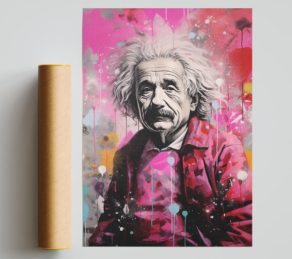 Albert Einstein Paint Splash Print