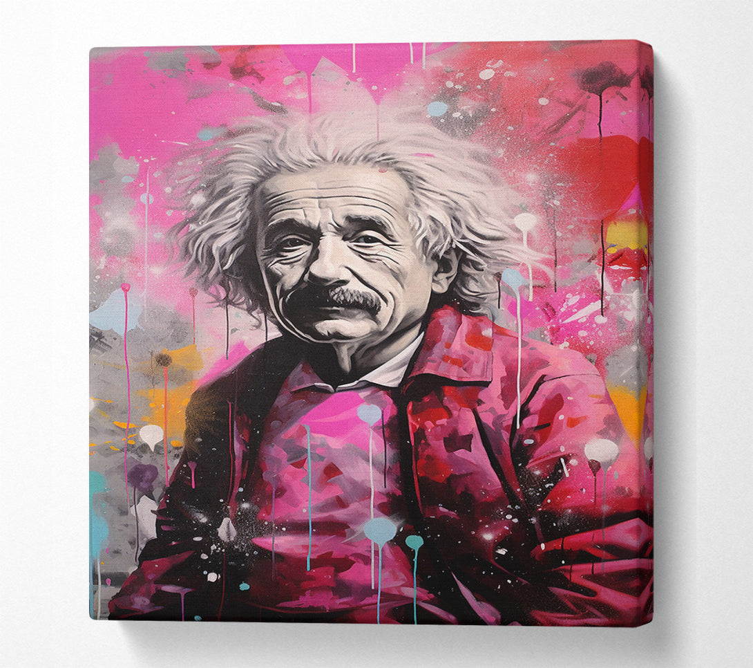  A Canvas Print of Albert Einstein Paint Splash Canvas Print