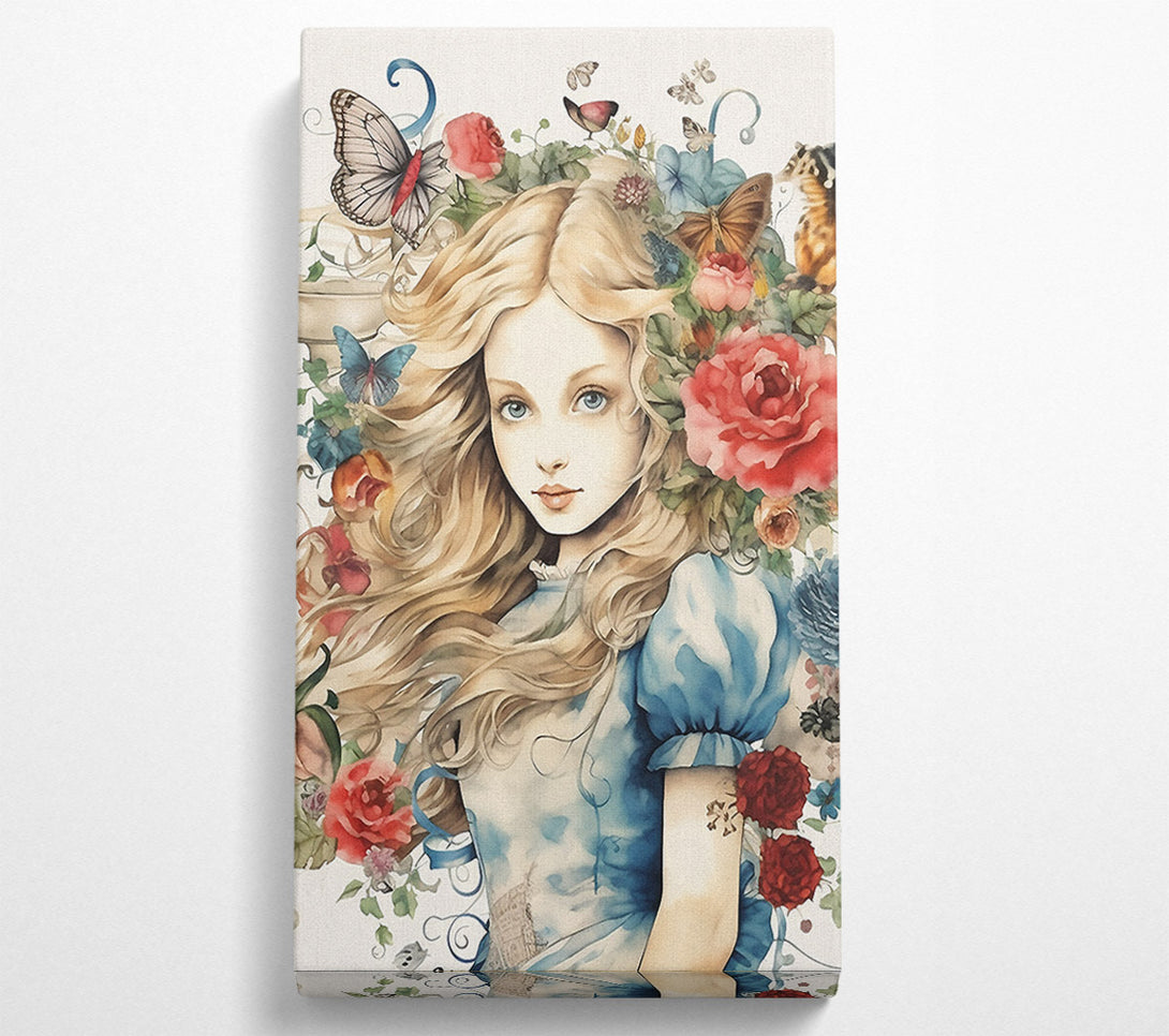  A Canvas Print of Alice In The Flowers Canvas Wall Art