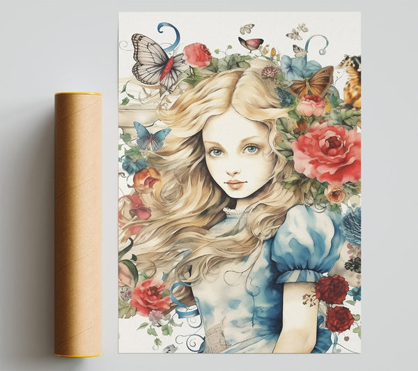 Alice In The Flowers Print