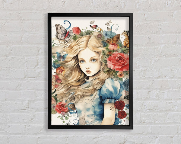 Alice In The Flowers Framed Print