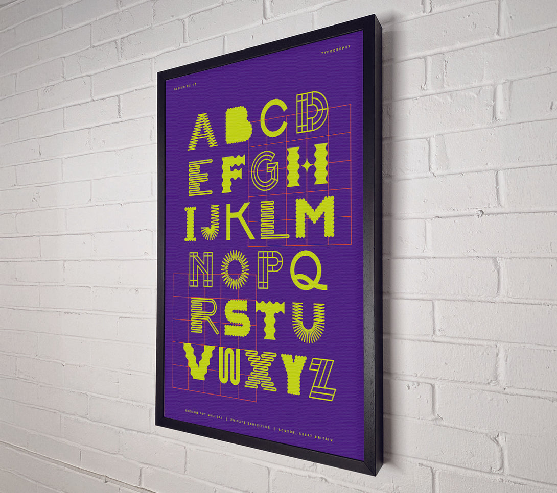  A Canvas Print of Alphabet Modern Funky Canvas Wall Art