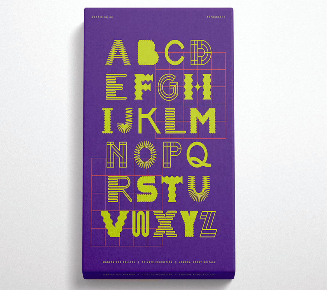  A Canvas Print of Alphabet Modern Funky Canvas Wall Art