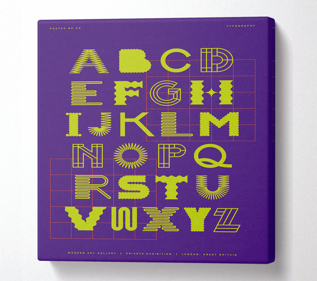  A Canvas Print of Alphabet Modern Funky Canvas Wall Art