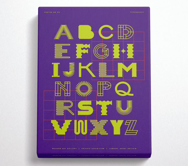  A Canvas Print of Alphabet Modern Funky Canvas Wall Art