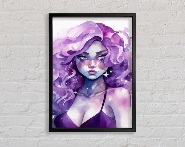 Amethyst Watercolour Framed Print