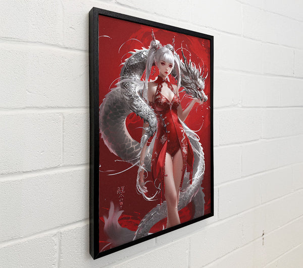 Anime Girl With Dragon