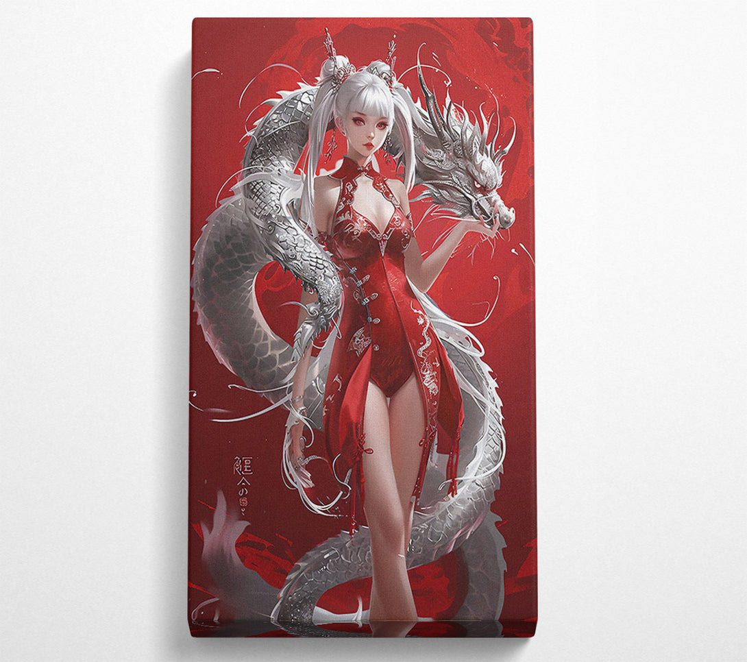 A Canvas Print of Anime Girl With Dragon Canvas Wall Art