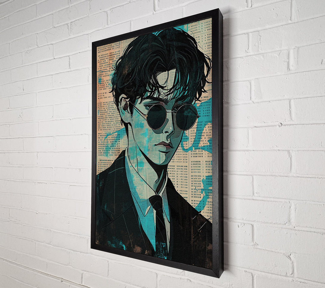  A Canvas Print of Anime Man In Suit Canvas Wall Art