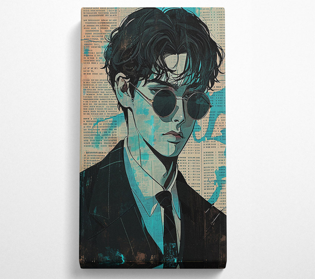  A Canvas Print of Anime Man In Suit Canvas Wall Art