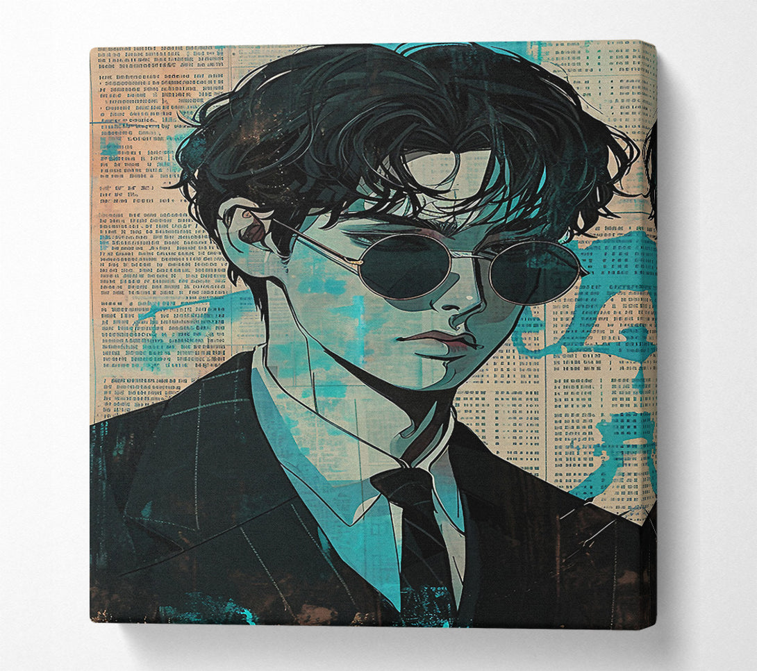  A Canvas Print of Anime Man In Suit Canvas Wall Art