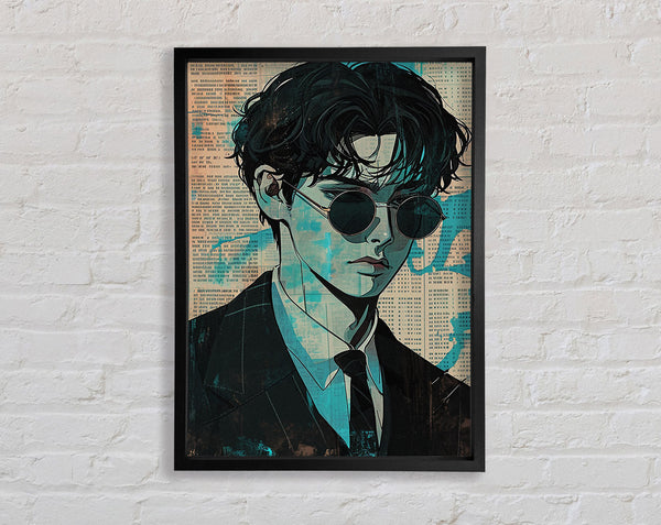 Anime Man In Suit Framed Print