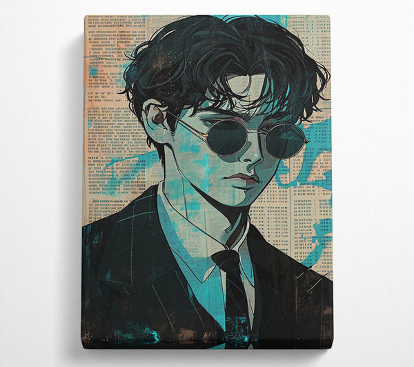  A Canvas Print of Anime Man In Suit Canvas Wall Art