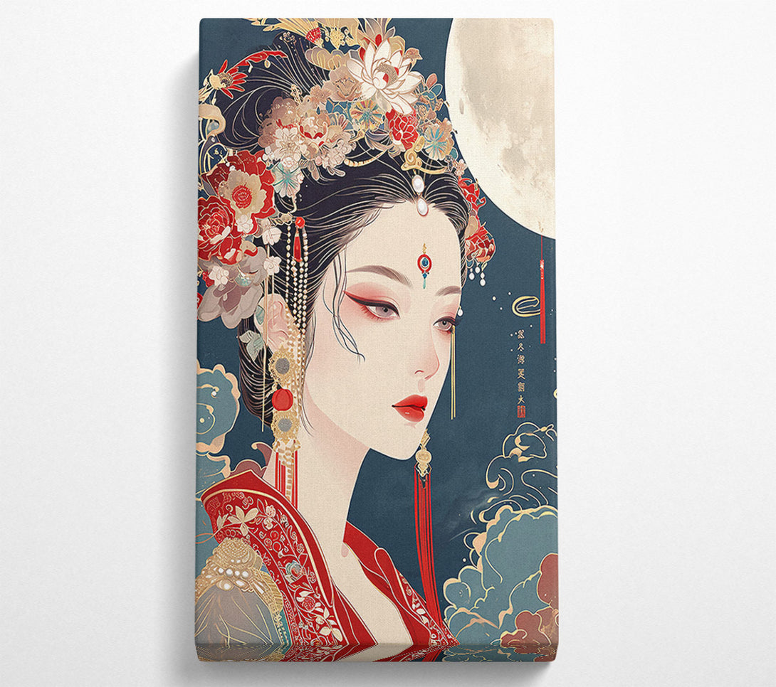  A Canvas Print of Asian Woman Moon Canvas Art