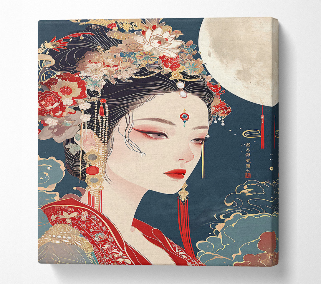  A Canvas Print of Asian Woman Moon Canvas Art