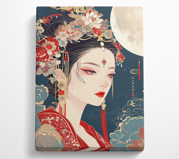  A Canvas Print of Asian Woman Moon Canvas Art