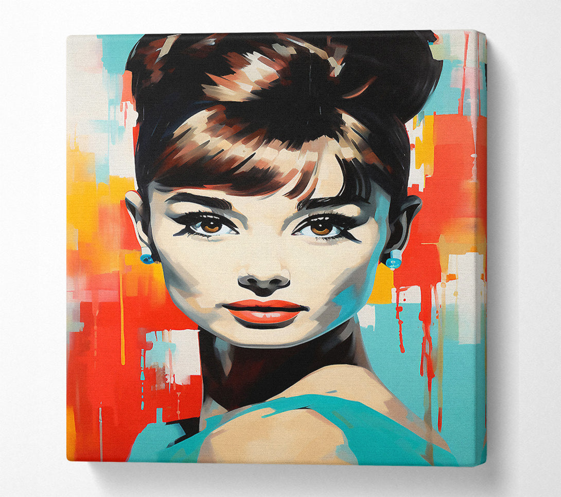  A Canvas Print of Audrey Hepburn Abstract Canvas Art