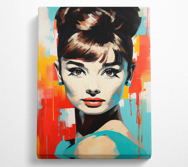 A Canvas Print of Audrey Hepburn Abstract Canvas Art