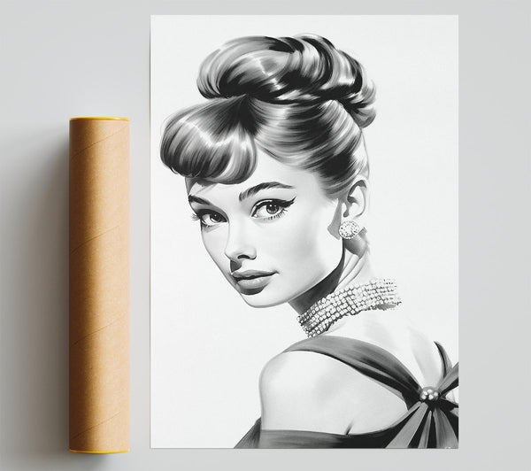 Audrey Hepburn Breakfast At Tiffany'S Sketch Poster