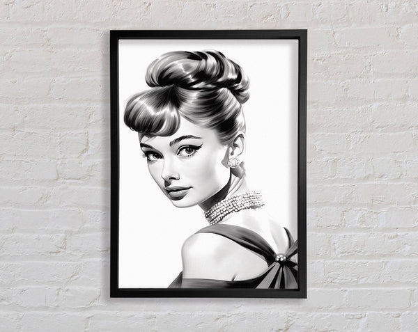 Audrey Hepburn Breakfast At Tiffany'S Sketch Framed Print