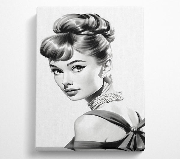  A Canvas Print of Audrey Hepburn Breakfast At Tiffany'S Sketch Canvas Wall Art