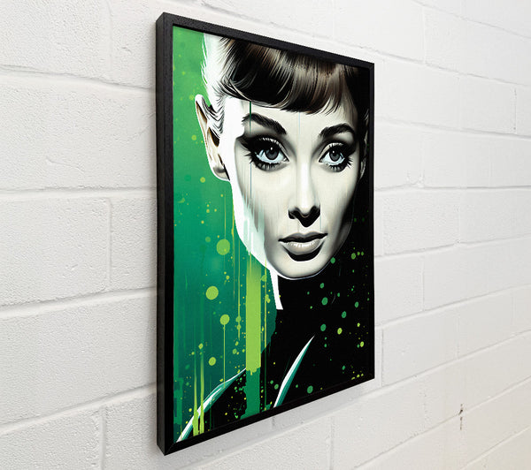 Audrey Hepburn Green Paint Splodge