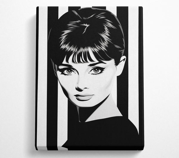  A Canvas Print of Audrey Hepburn Stripes Canvas Wall Art