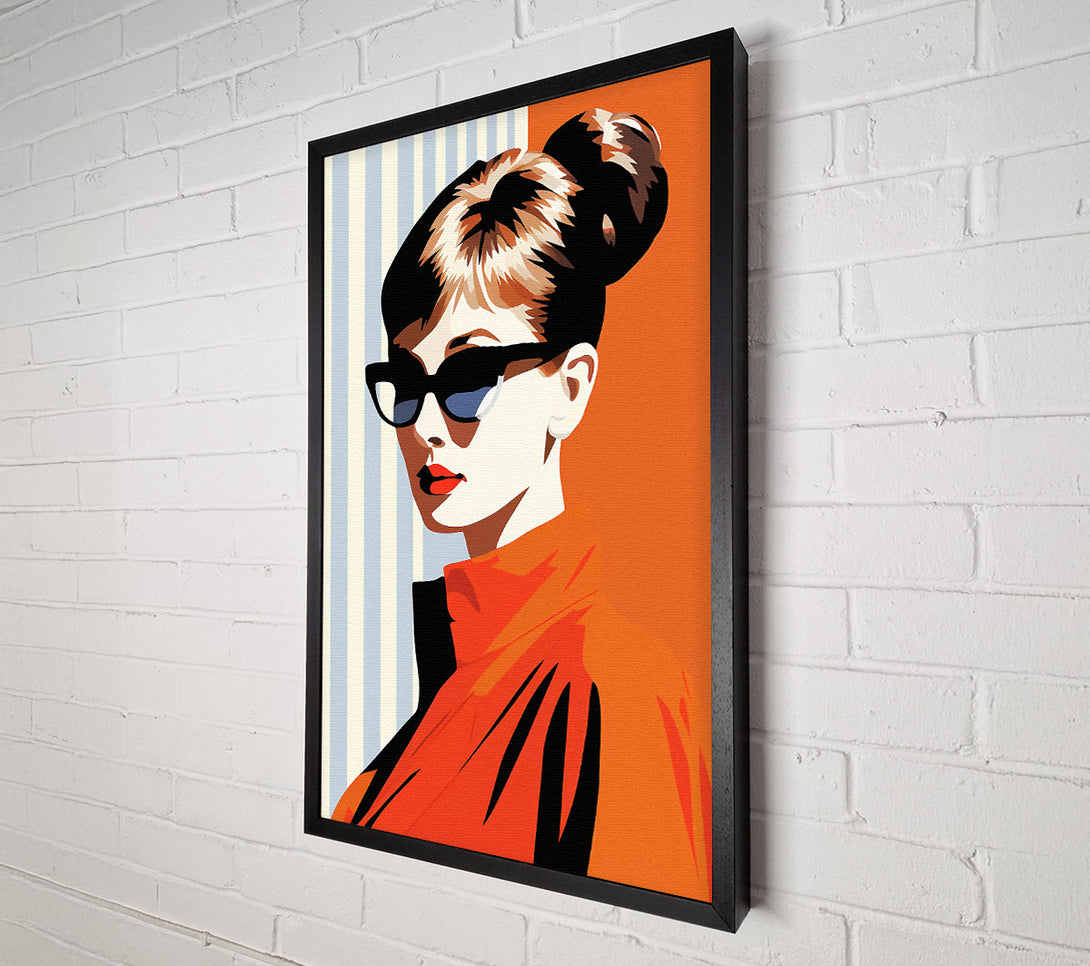  A Canvas Print of Audrey Hepburn Sunglasses Retro Vintage Fashion Canvas Print