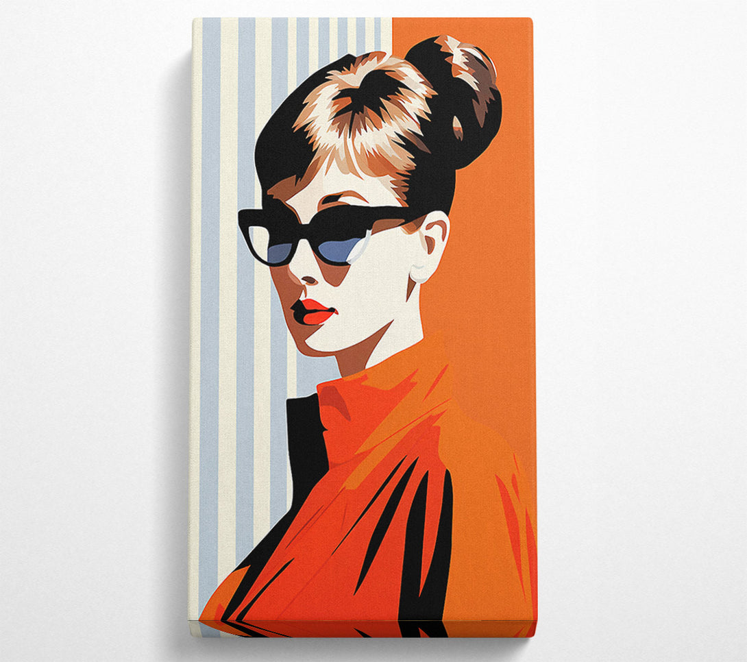  A Canvas Print of Audrey Hepburn Sunglasses Retro Vintage Fashion Canvas Print