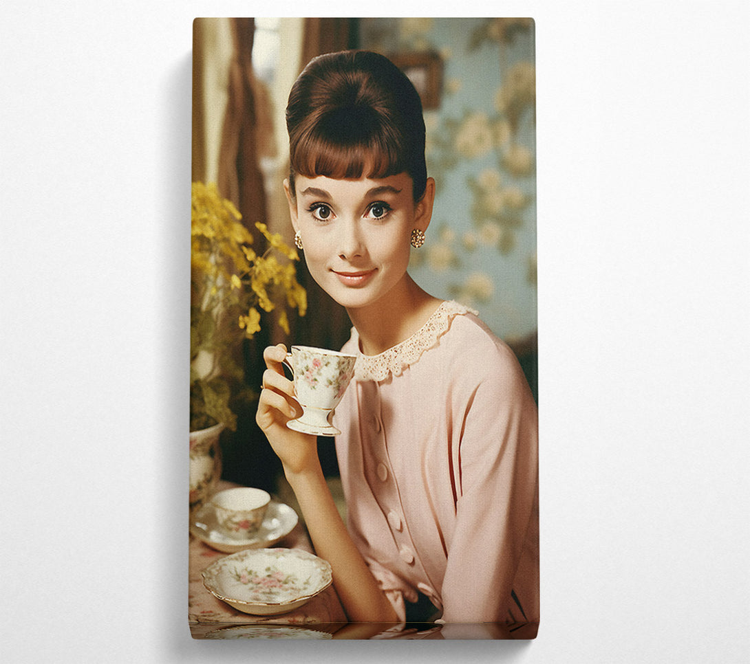  A Canvas Print of Audrey Hepburn Teacup Canvas Art