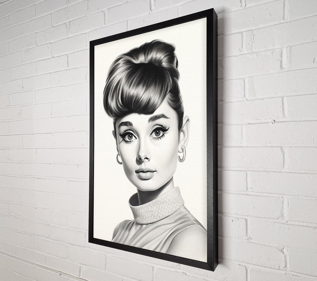  A Canvas Print of Audrey Hepburn Woman Sketch Canvas Wall Art