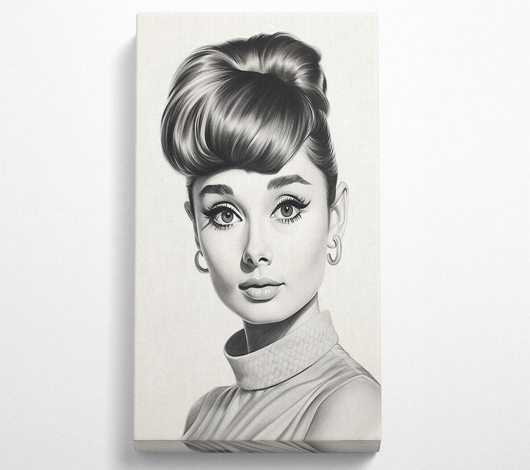  A Canvas Print of Audrey Hepburn Woman Sketch Canvas Wall Art