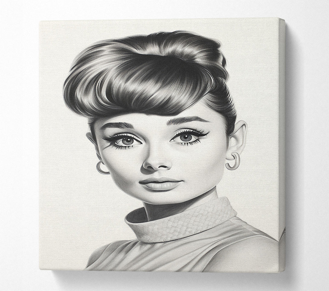  A Canvas Print of Audrey Hepburn Woman Sketch Canvas Wall Art