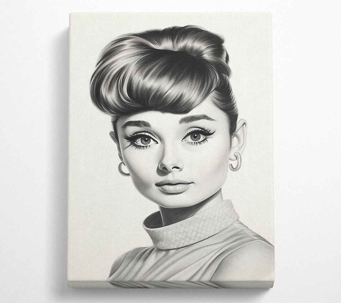  A Canvas Print of Audrey Hepburn Woman Sketch Canvas Wall Art