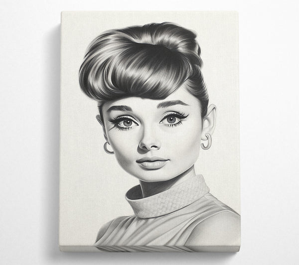 A Canvas Print of Audrey Hepburn Woman Sketch Canvas Wall Art
