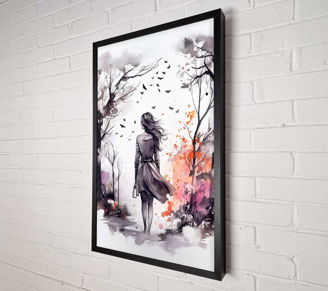  A Canvas Print of Autumn Park Stroll Canvas Art