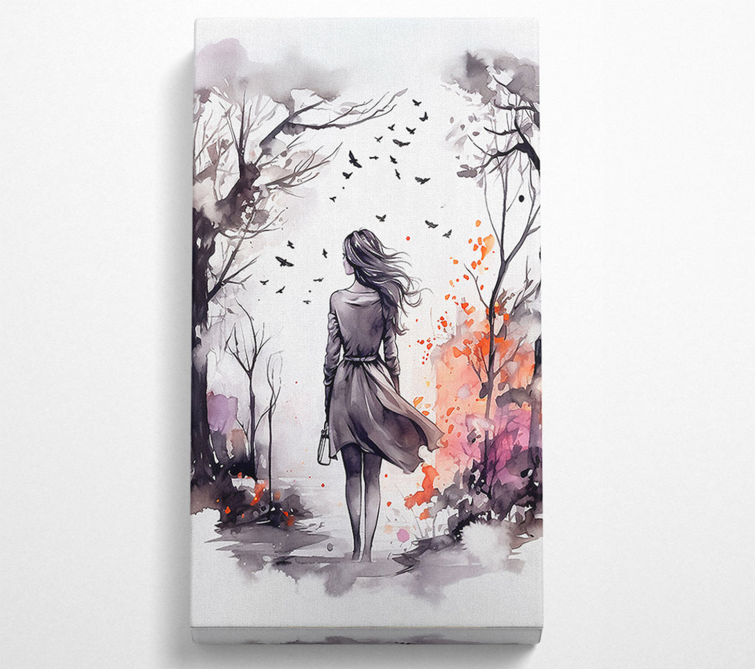  A Canvas Print of Autumn Park Stroll Canvas Art