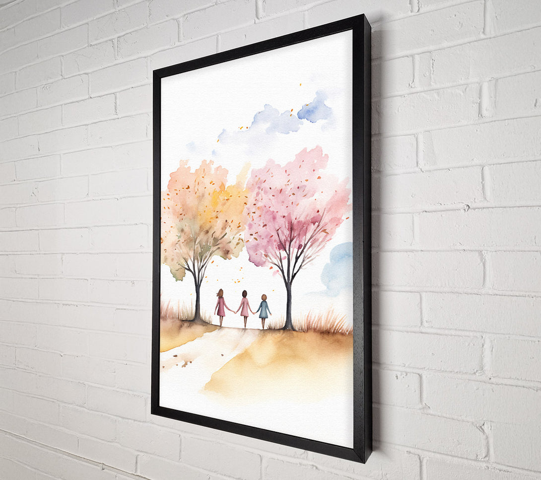  A Canvas Print of Autumn Walk Together Canvas Art