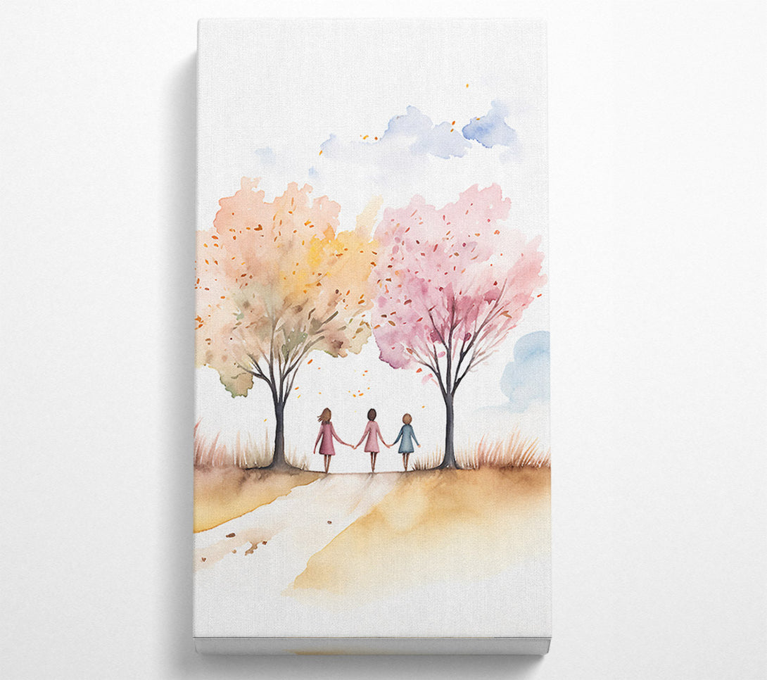  A Canvas Print of Autumn Walk Together Canvas Art