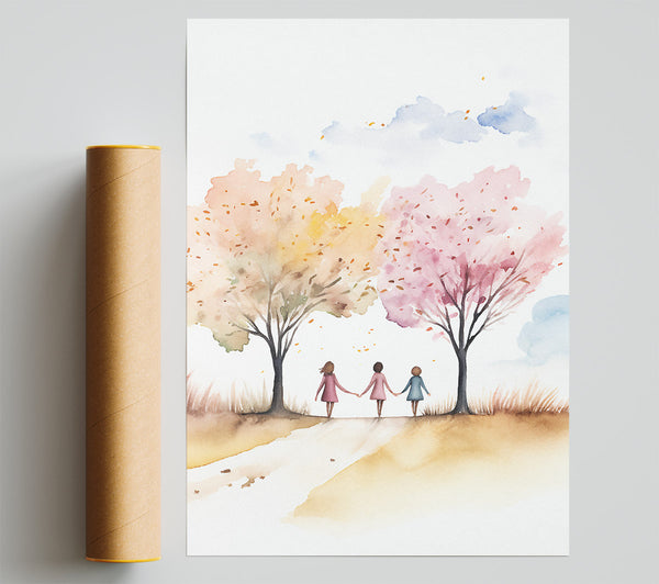 Autumn Walk Together Print