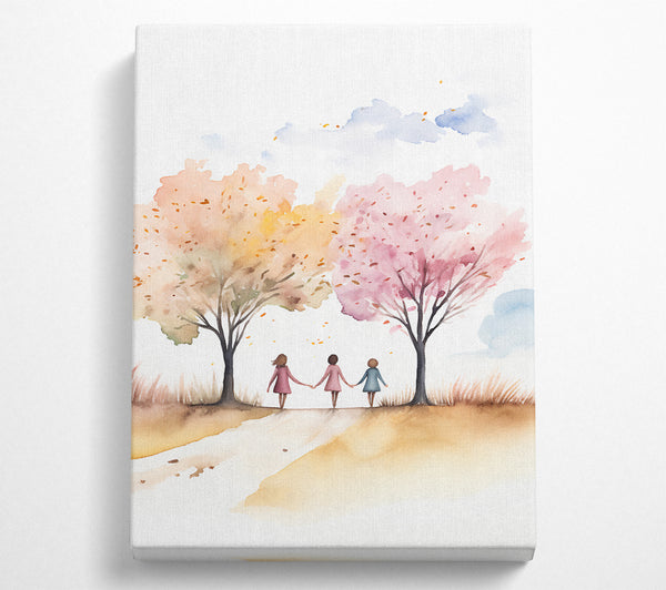  A Canvas Print of Autumn Walk Together Canvas Art