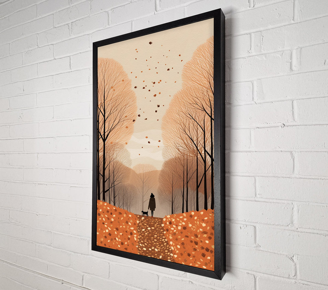  A Canvas Print of Autumnal Dog Walk Canvas Print