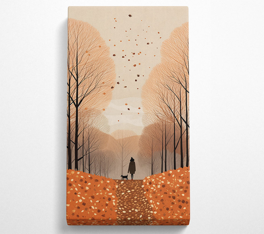  A Canvas Print of Autumnal Dog Walk Canvas Print