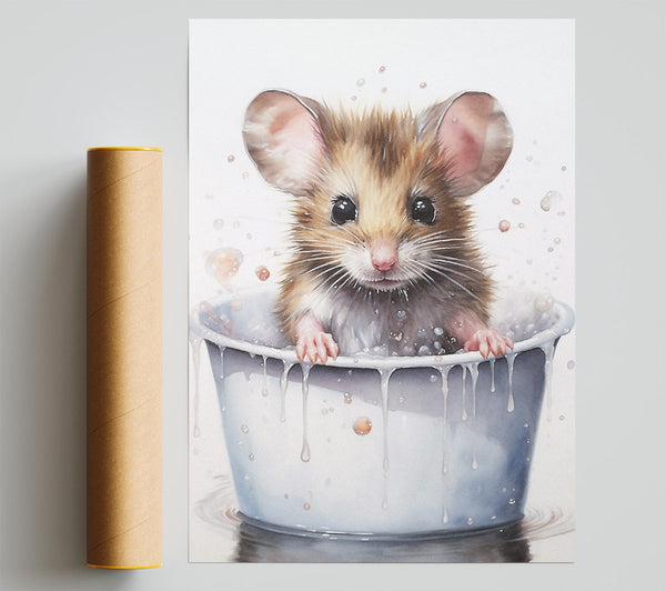 Baby Mouse Bath Giclee Print