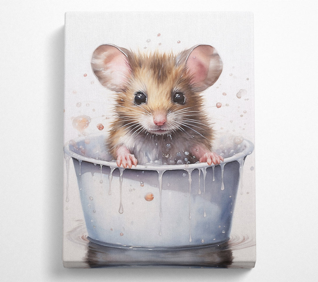  A Canvas Print of Baby Mouse Bath Canvas Art