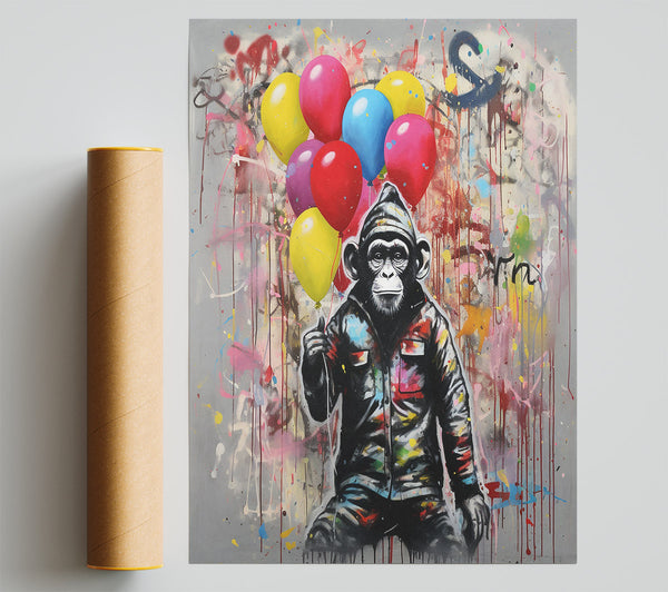 Balloon Chimp Poster
