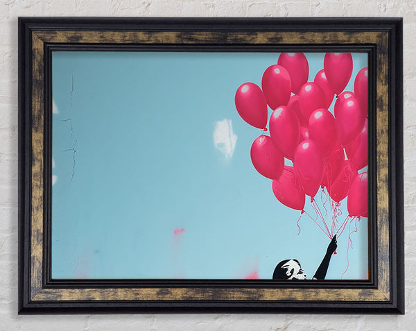 Balloon Girl Pink Banksy Framed Print