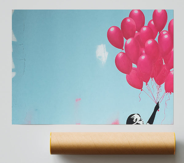 Balloon Girl Pink Banksy Print